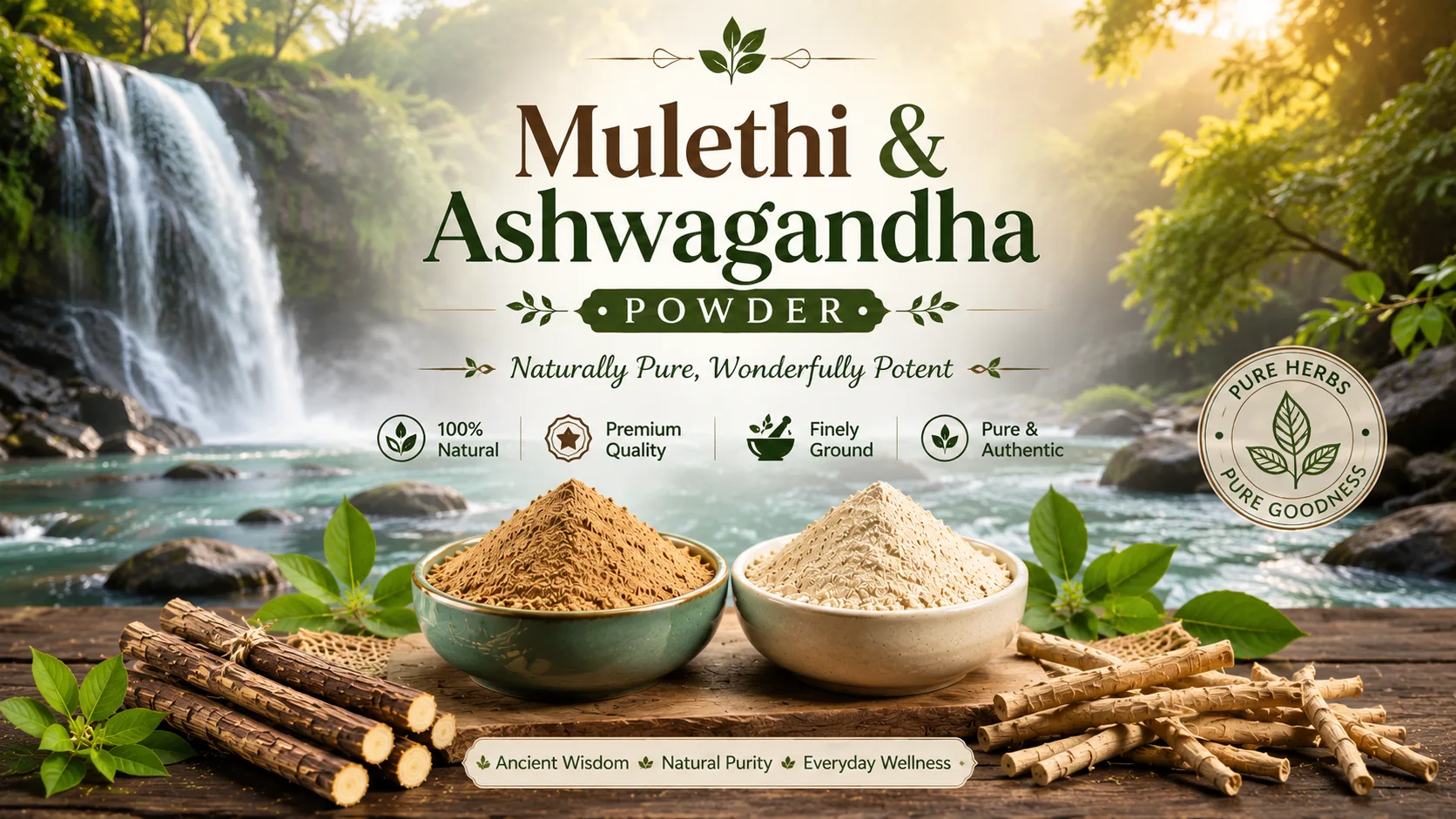 Mulethi & Ashwagandha Powder – Naturally Pure, Wonderfully Potent